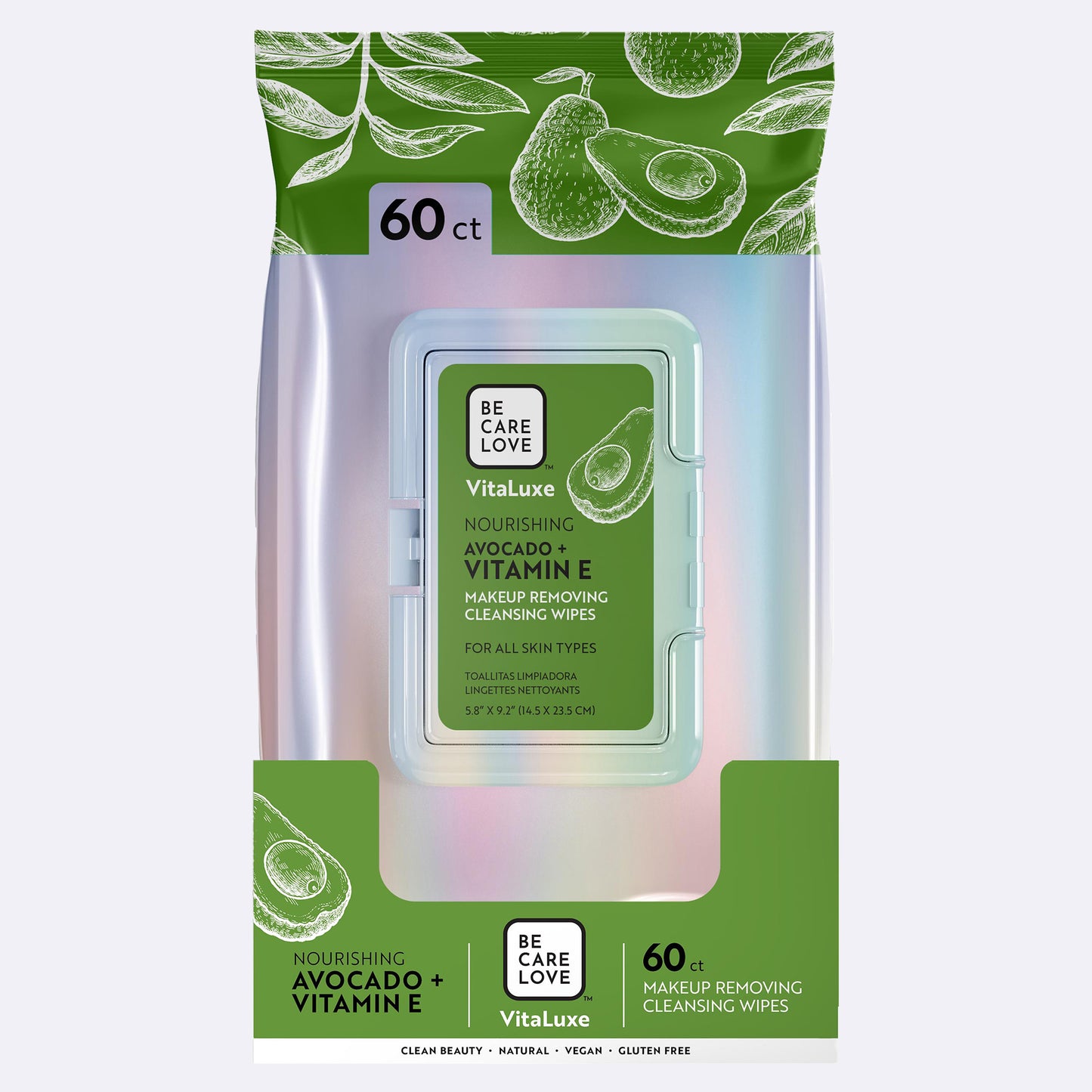 Vitaluxe Nourishing makeup remover wipe with avocado and vitamin E