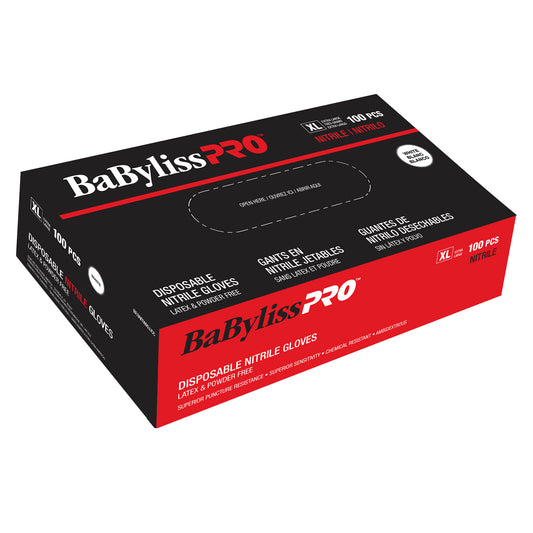 Babyliss Pro Nitrile White X-Large Glove 100/box